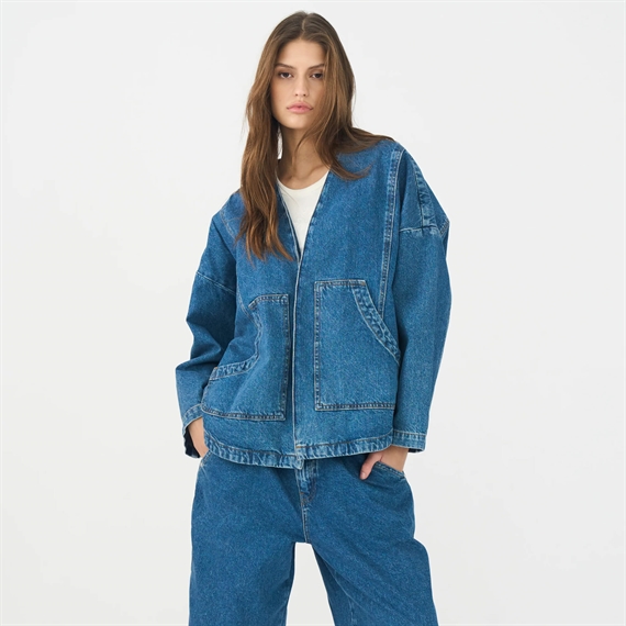 Ivy Copenhagen Augusta Denim Jacket Wash Jaca, Denim Blue
